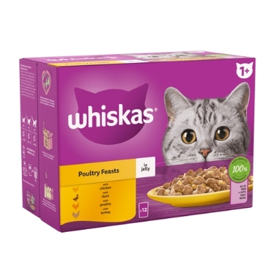 Whiskas Poultry Feasts 1+ Jelly 12pcs Box 85g